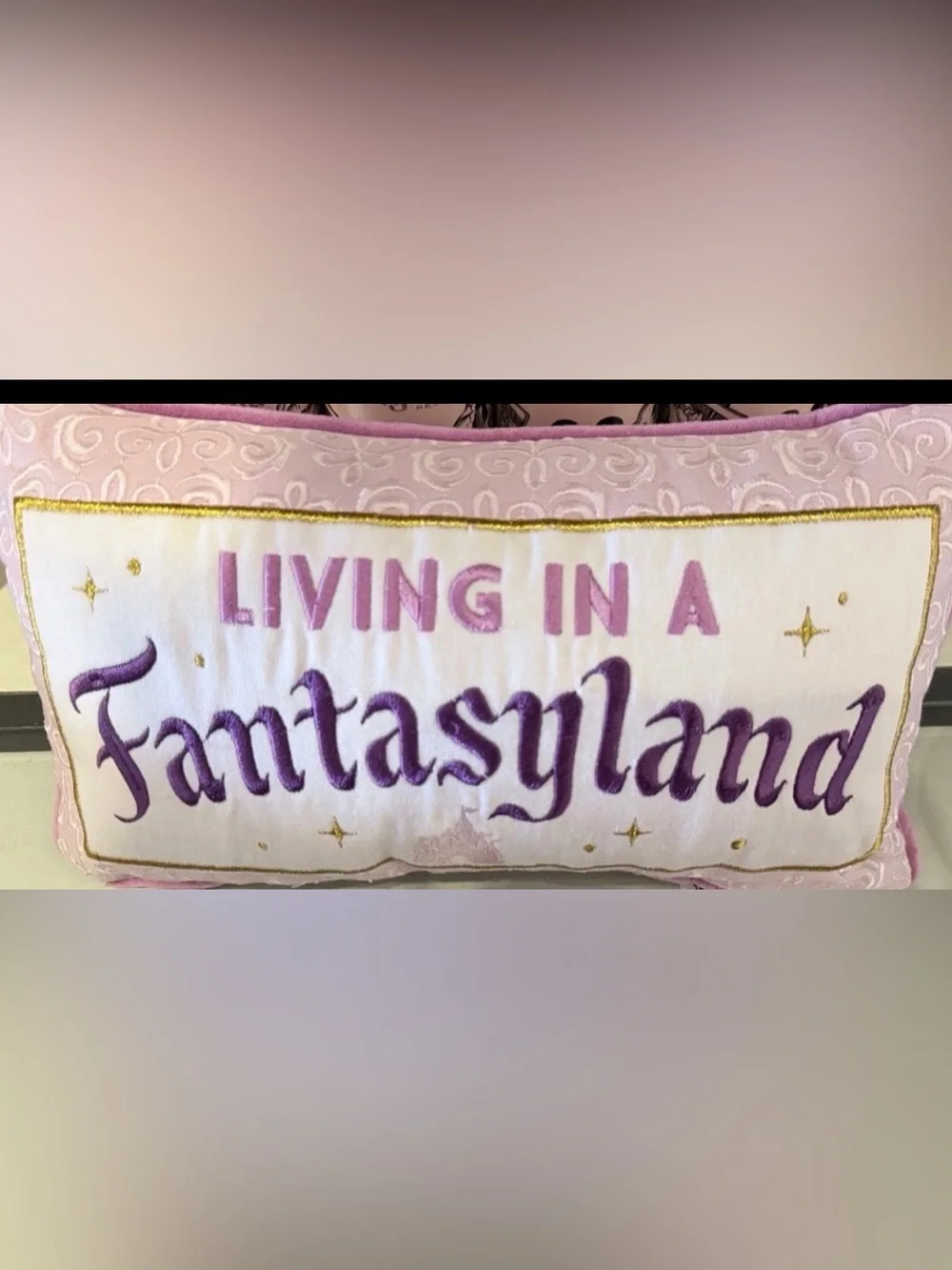 Disney 'Living in a Fantasyland' Accent Pillow - Pink & Purple